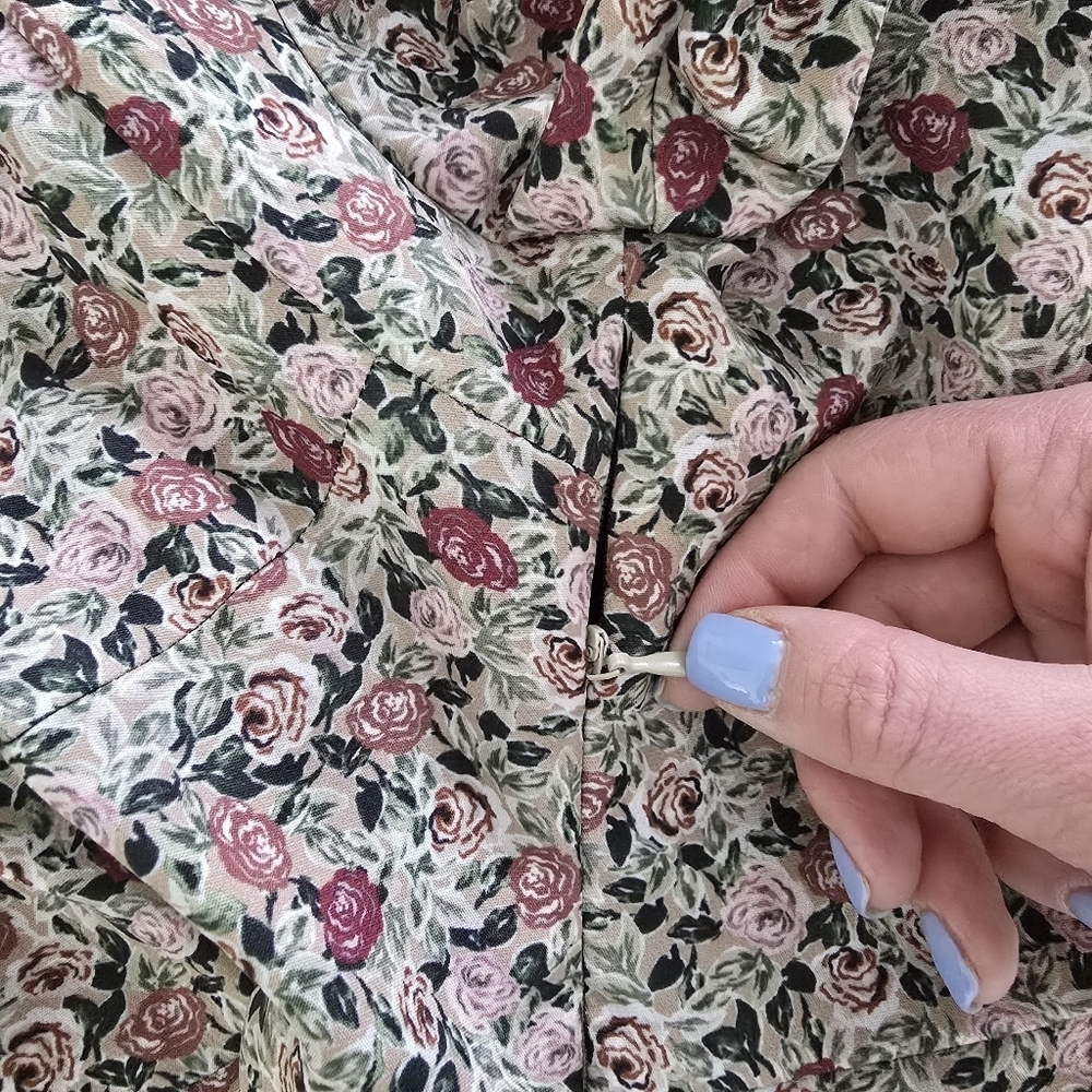 Zara Floral Long Sleeve Dress Size L - Picture 8 of 12